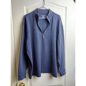 Roundtree & Yorke heather blue men's pullover with zipper, size XL